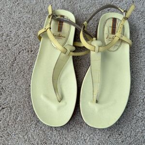 Sam Edelman Yellow Leather Thong Sandals | Size 7.5 US